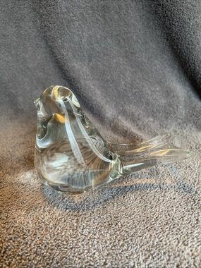 Vintage OCI Omnibus Clear Art Glass Bird Dove Figurine Paperweight